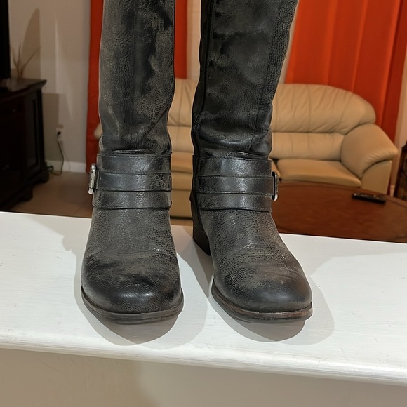 Crown Vintage Bonnie Buckle Detail Knee High Riding Boots Size 8.5 M - Picture 5 of 8